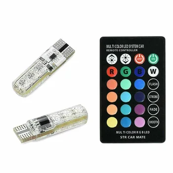 

100 % Brand New Made Of High-quality Materials Multi-Color RGB LED Bulbs W/RF Remote Control For Car Parking Lights 168 194 T10