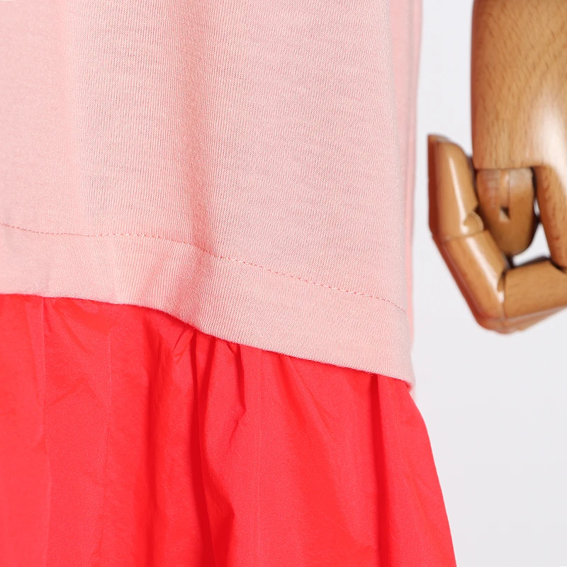 细节 (4).JPG TWOTWINSTYLE Elegant Patchwork Hit Color Dress Women O Neck Half Sleeve Oversize Casual Midi Dresses Female 2020 Summer Clothes