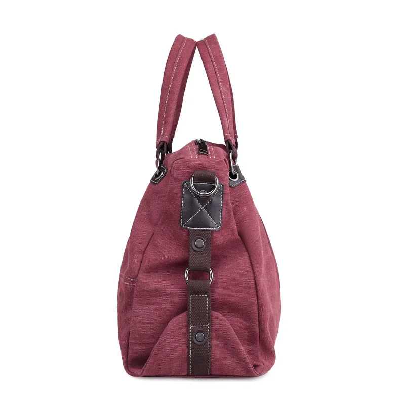 

Fashion Simple Canvas Bag Women's Large-Volume Casual Shoulder Bag Outdoor Travel Light Hand Shoulder Bag