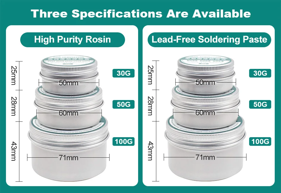 50g High Purity Solid Rosin Solder Paste Flux Paste Soldering Tin Material Paste Repair Durability Rosin Soldering For Welding carbon fiber welding hood