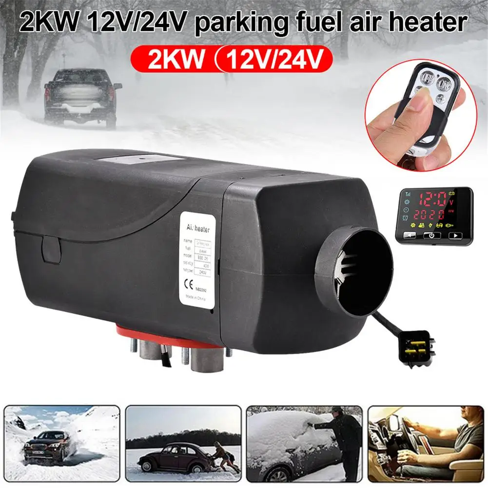 

2KW 12V/24V Car Parking Fuel Air Heater Lgnition Copper Heater Integrated Auto LCD Display Remote Air Heater