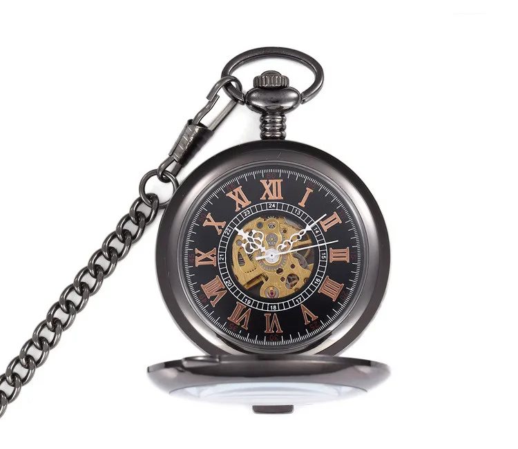 2019 Новые Классические вольфрамовые стальные черные настольные многофункциональные ретро механические карманные часы винтажное ожерелье
