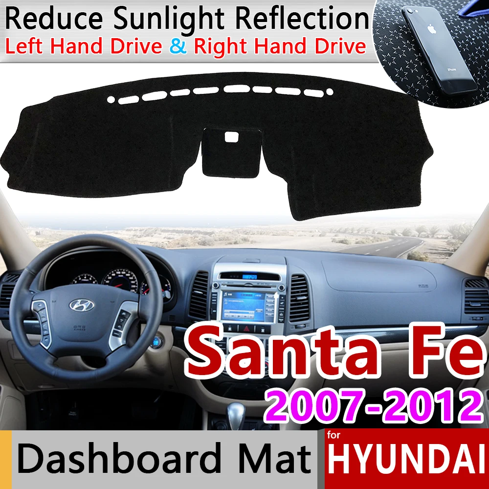 Для hyundai Santa Fe 2007 2008 2009 2010 2011 2012 см Противоскользящий коврик на приборную панель
