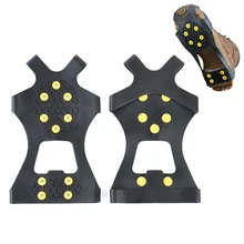 10 шпильки, походная прогулочная обувь, шипы для скалолазания, шипы для льда, противоскользящая обувь с шипами, зимняя черная Уличная обувь