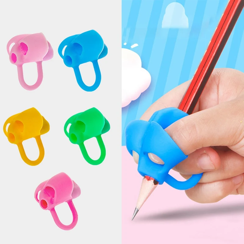 

Children'S Three-Finger Pen Holder Primary School Students Non-Toxic Help Children Pencil Posture Correction Tools Office
