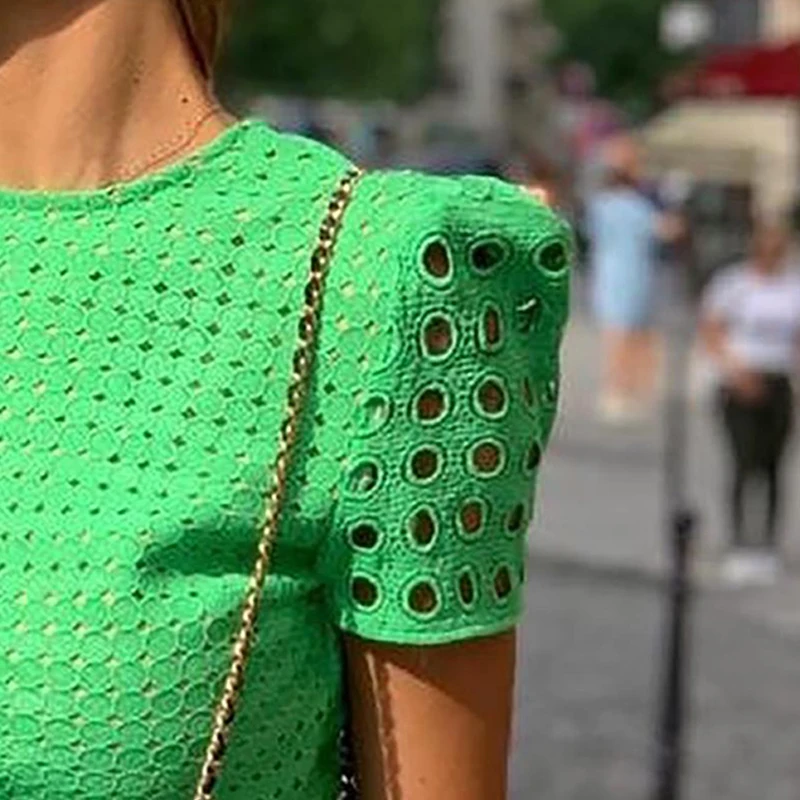 Выдалбливают с коротким рукавом облегающее платье Лето 2019 Slim Fit женское