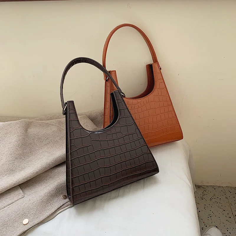 

Alligator Luxury Women's Shoulder Bag 2019 New Fashion Casual Stone Pattern Handbag Ladies Vintage Shoulder Tote Bag bolso