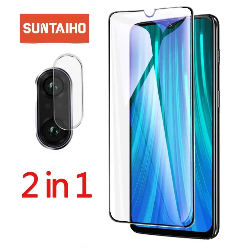Защитное стекло 2 в 1 Suntaiho для Xiomi Redmi Note 8 Pro защита экрана объектива камеры 7