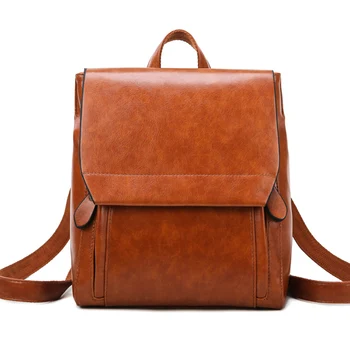 

Multifunction Women PU Leather Backpack High Quality Ladies Back Bags Retro Large Backpack Women Rucksack Travel School Bag
