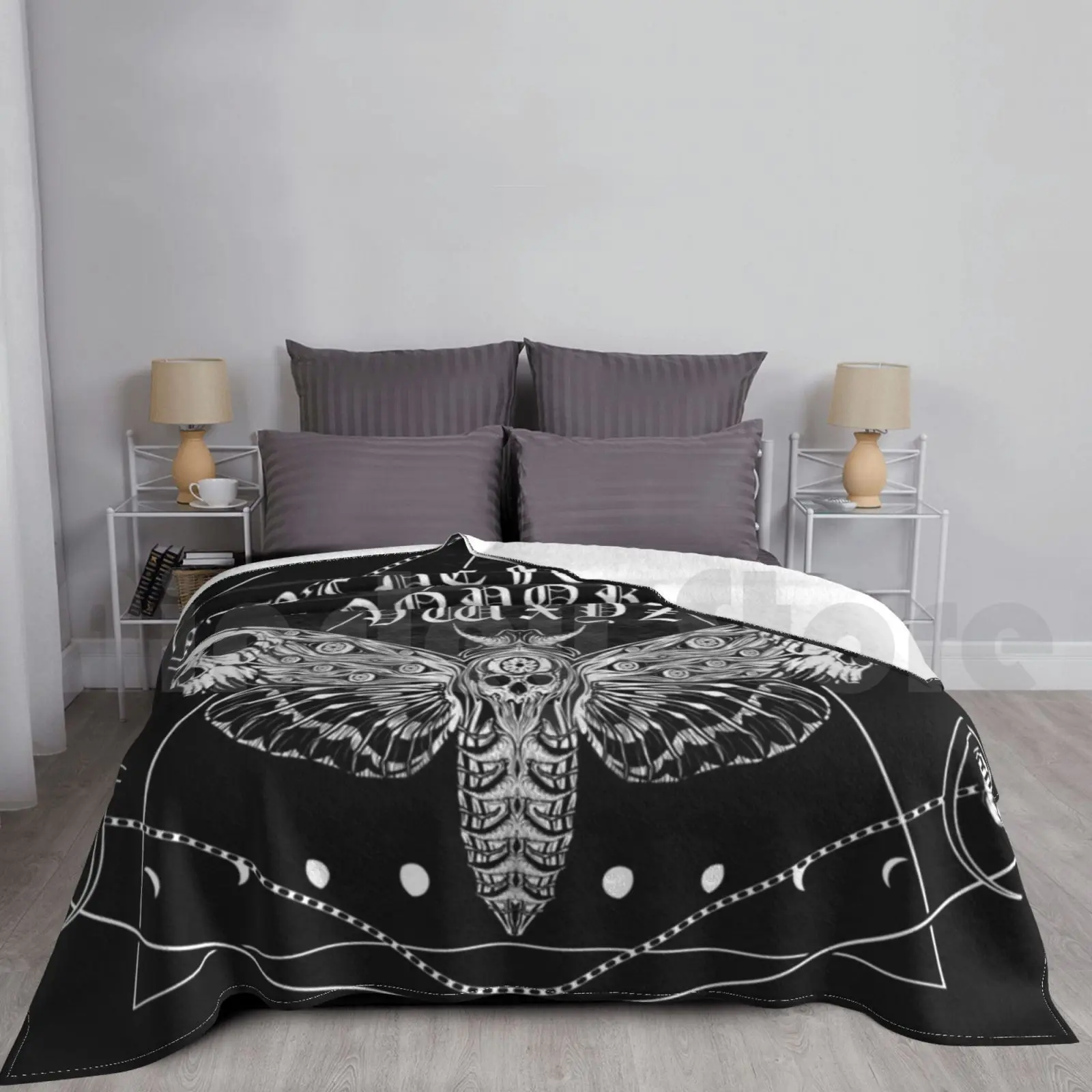 

Death Moth Spirit Board Blanket For Sofa Bed Travel Spirit Board Death Moth Goth Moth Gothic Magic Magical