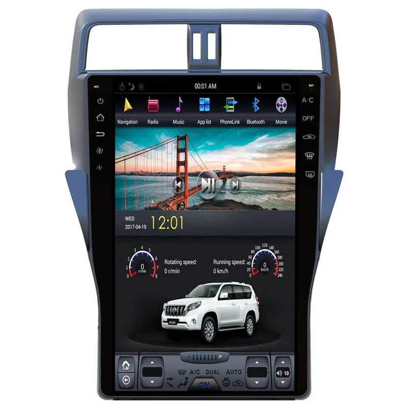 16&quot Tesla Android Car Stereo Radio Audio DVD GPS Navigation Head Unit Sat Nav for Toyota Land Cruiser Prado 2018 2019 2020 | Автомобили