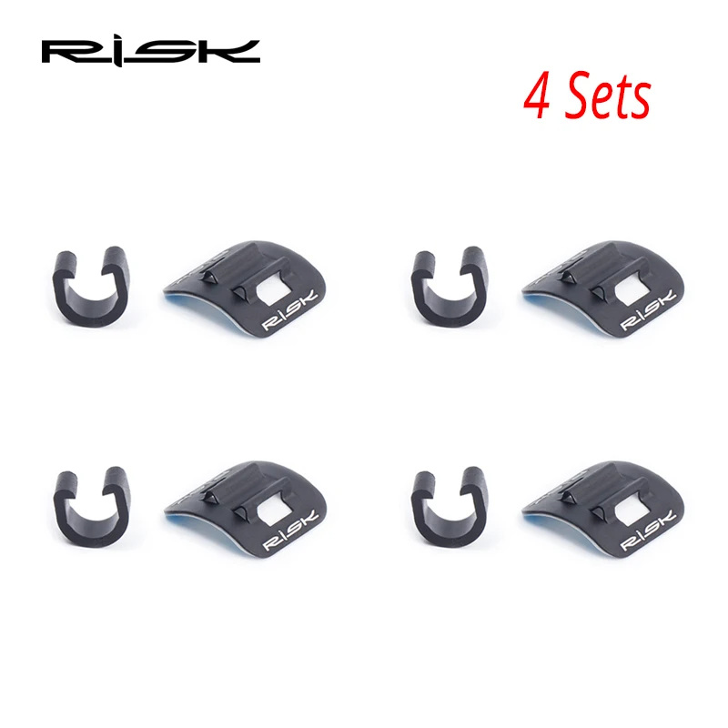 RISK Stick-on Cable Guide Aluminum Bike Oil Tube Fixed Clamp Adapter Bicycle  Shift Brake Housing Line Tubing U Buckle Tube Clip