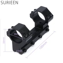 SURIEEN Охотничьи аксессуары высокопрофильная область двойной 30 мм кольцо плоское Верхнее Крепление подходит 11 мм ласточкин хвост рельс для фонарь для винтовки