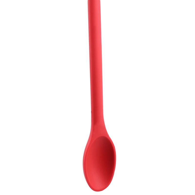 Cake Putty Spatula Mixing Spoon Kitchen Silicone Spoon Long-handled Cooking Utensils Tableware Kitchen Soup Spoons - Цвет: red