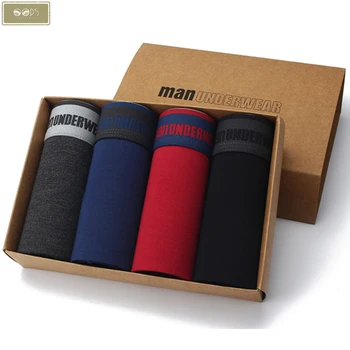 

4pcs/lot Male Panties Men Modal Underwear Boxers Breathable Man Boxer Solid Underpants Comfortable Brand Shorts