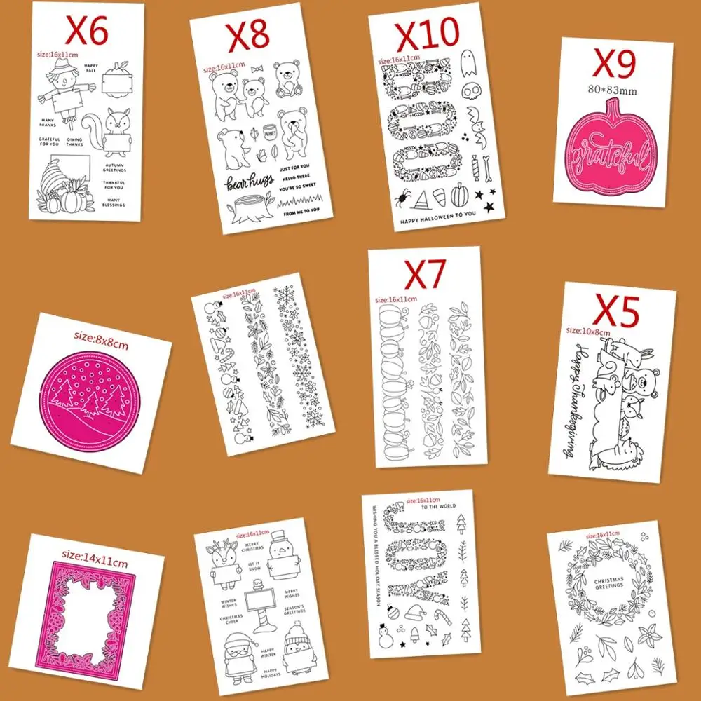 Transparent Clear stamps and metal cutting dies