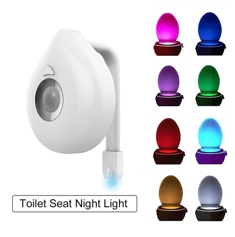 Colors Smart PIR Motion Sensor Toilet Seat Night Light Waterproof Backlight For Toilet Bowl LED Luminaria Lamp WC Toilet Light