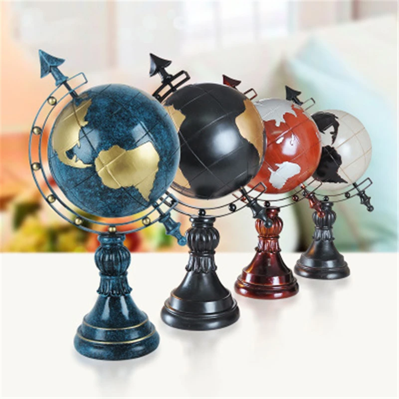 

American Style Retro Globe Resin Ornaments Bookshelf Wine Cabinet Office Living Room Decoration Home Decor Birthday Gifts