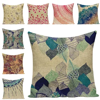 

Vintage flowers Printed Chair Cushion Cover Decorative Pillow Cases Art Car Seat Accessories Sofa Pillowcase Home Textile Decor