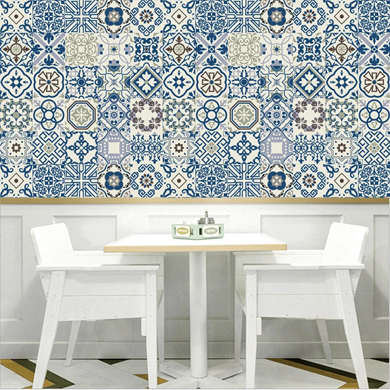 30Pcs PVC Waterproof Self-Adhesive Wall Stickers Moroccan Style Furniture Kitchen Bathroom Floor Decorative Tile Stickers 30Pcs PVC Waterproof Self-Adhesive Wall Stickers Moroccan Style Furniture Kitchen Bathroom Floor Decorative Tile Stickers