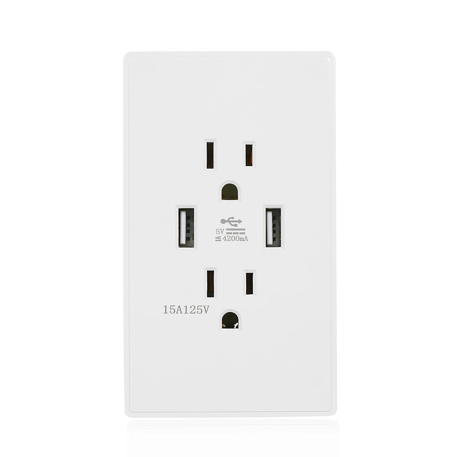 Белая черная розетка USB зарядное устройство настенная розетка двойной USB порт со смарт-чипом штепсельная вилка электрическая розетка 15А