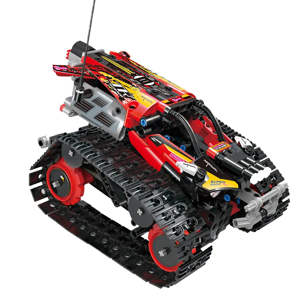 2,4G DIY rc Танк внедорожная модель автомобиля военные строительные блоки для автомобилей кирпичи электронные игрушки для детей взрослых RC гоночный автомобиль