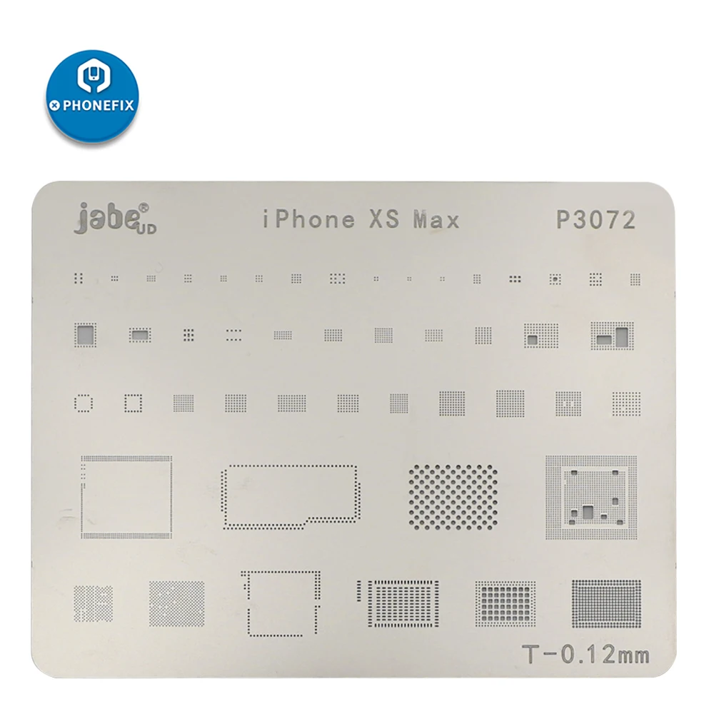Трафарет для реболлинга BGA 0 12 мм iPhone 7 7P 8 8P X XS XSMAX XR 11 Promax CPU IC Chip Reballing оловянный