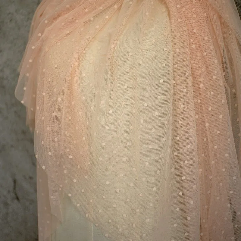 10 ярдов персиковый розовый маленький круглый точка эластичное кружево одежда дна детская одежда задний план украшение для головного убора аксессуары