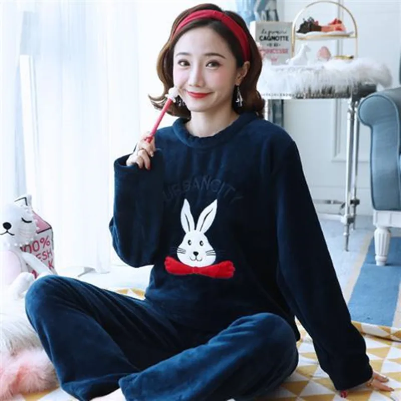 Style 8 Фланелевый пижамный комплект, пижама, теплая Сексуальная плюшевая одежда для сна с рисунком животных, большой размер, Женская домашняя одежда, зимняя модная Пижама - Цвет: Style 8