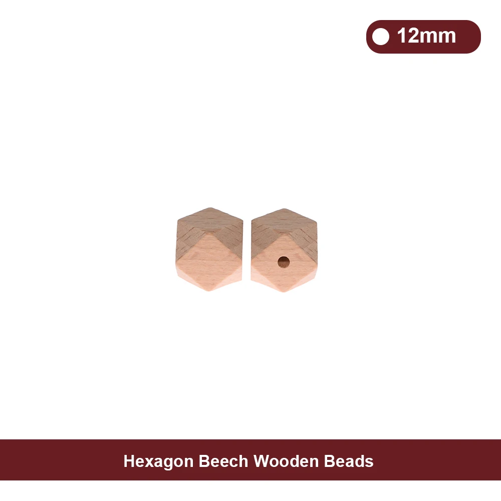 12mm Hexagon Wooden Beads