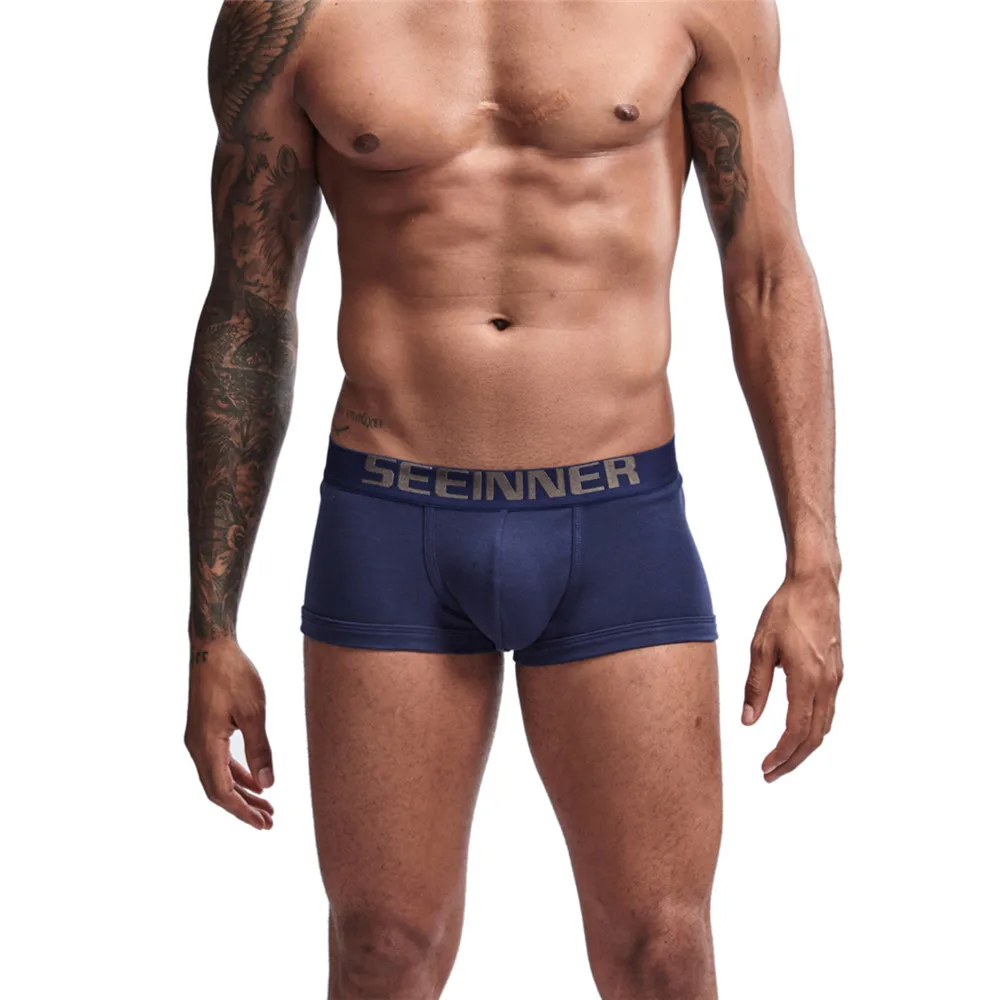 New Mens Underwear Solid Classic Men Underpants Cotton Short trunk Spandex Man Pants Comfort Elastic Man Boxers Hot