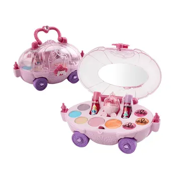 

Girls Pretend Play Eyeshadow Cosmetics Car Princess Makeup Toys Set Mini Training Salon Fashion Children Gift Safety Simulation
