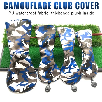 

4pcs Camouflage Golf Clubs Head Covers Set Headcover Drivers Fairway Protective Covers SAL99