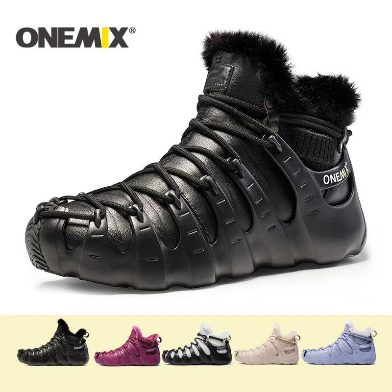 Мужские зимние кроссовки ONEMIX для бега мужские бархатные теплые мужская Уличная