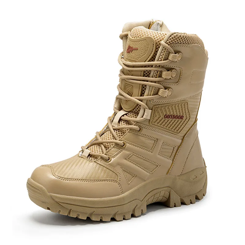 

Outdoor Military Shoes High Top Special Forces Tactical Boots Nonslip Wearable Waterproof Combat Army Boots Men Hiking Shoes