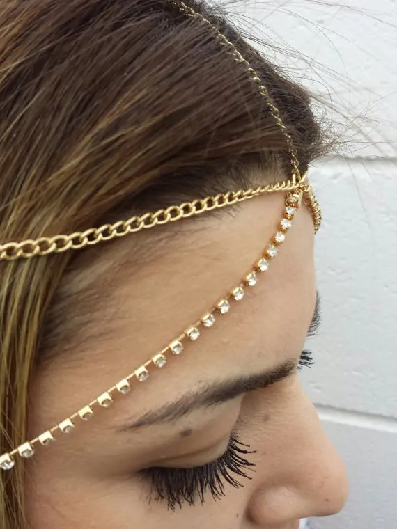 FUN BEAUTY европейский и американский новый стиль цепочка на голову модный сплав