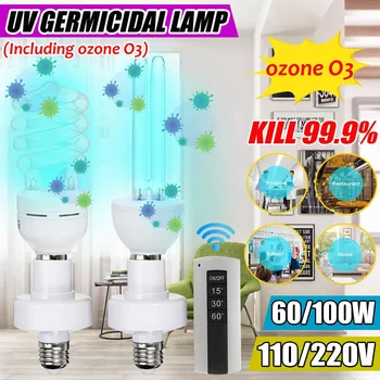 

60/100W E27 UVC Germicidal Lamp Germicidal Light UV Disinfection Lamp Ultraviolet lamp Sterilizing light with Timer Function