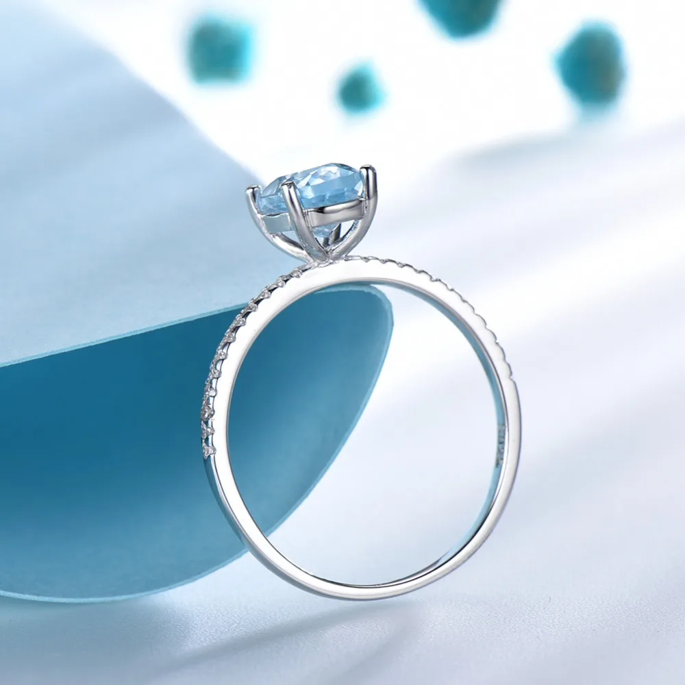 ORSA JEWELS изысканное Настоящее серебро 925 пробы женское небесное кольцо с голубым топазом овальная огранка кольцо вечности Свадебные ювелирные изделия VSR21