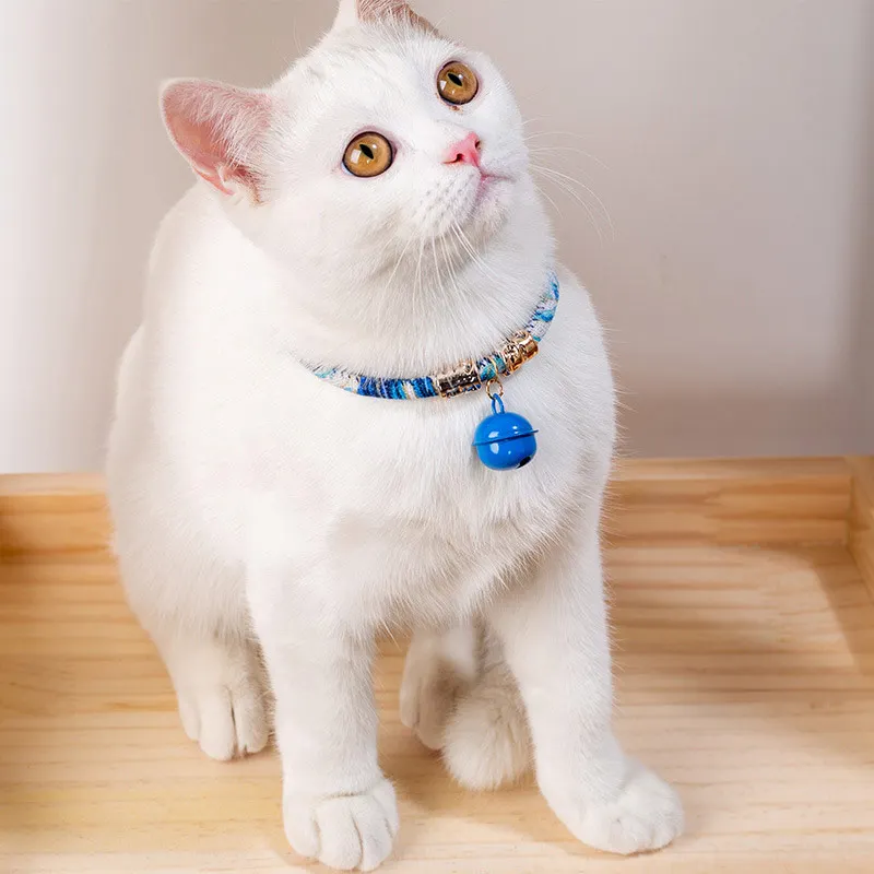 Adjustable 29-36cm Pet Cat Collar With Bell Charm Necklace Collar For Cats Kitten Small Dogs Chihuahua Collars Pet Accessories