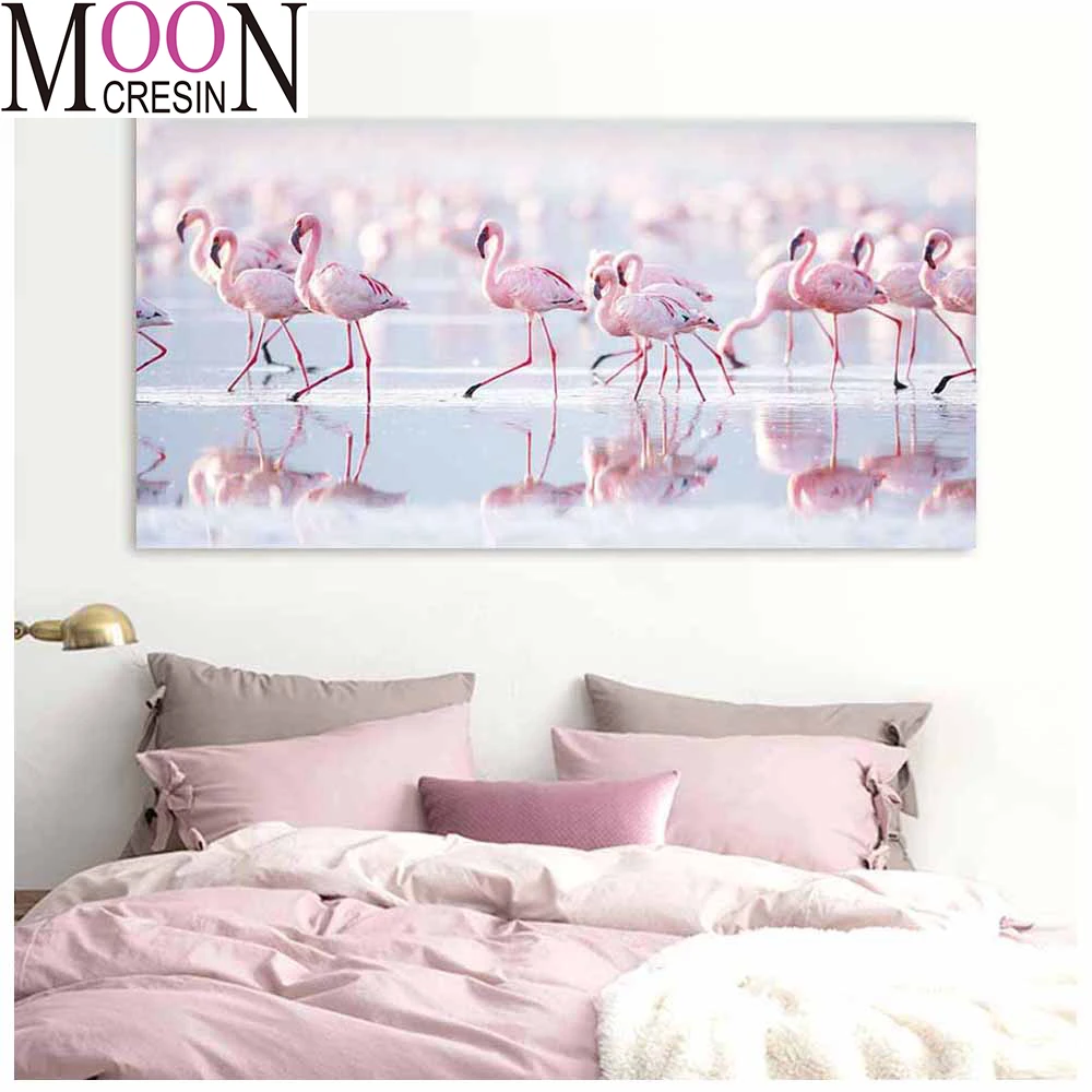 

50x100cm large 5d diamond Painting Flamingo in Lake Pattern mosaic set diy diamond embroidery Landscape Pictures home Decoracion