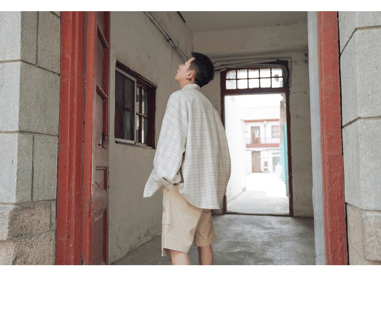 Men's long-sleeved shirt autumn and winter new casual loose plaid shirt youth personality fashion trend men's clothing