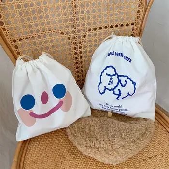 

Cute Drawstring Bag with Cartoon Pattern Printed Girls Carrying Pouch Pockets