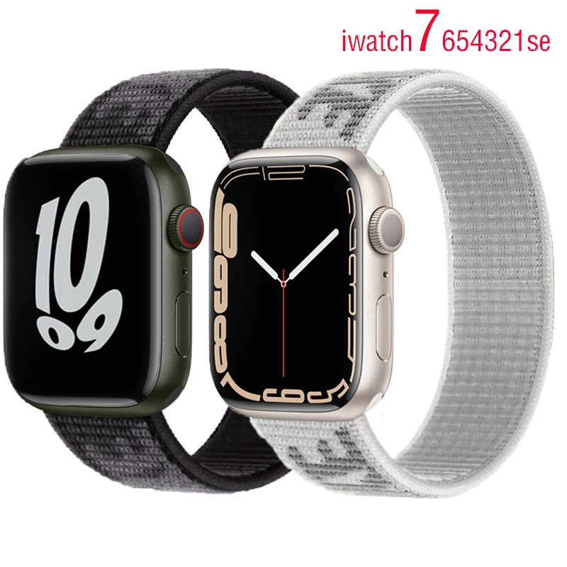 Ремешок нейлоновый для apple watch band спортивный браслет iWatch Series 3 5 6 se 7 45 мм 41 44 40 38 42 |