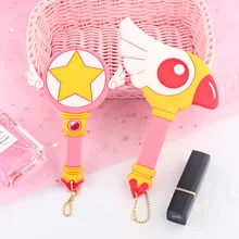 Карманное зеркало в японском стиле студентов Бянь xie jing Cardcaptor Sakura Волшебная Девушка розовое небольшое круглое зеркало силикагель туалетный M