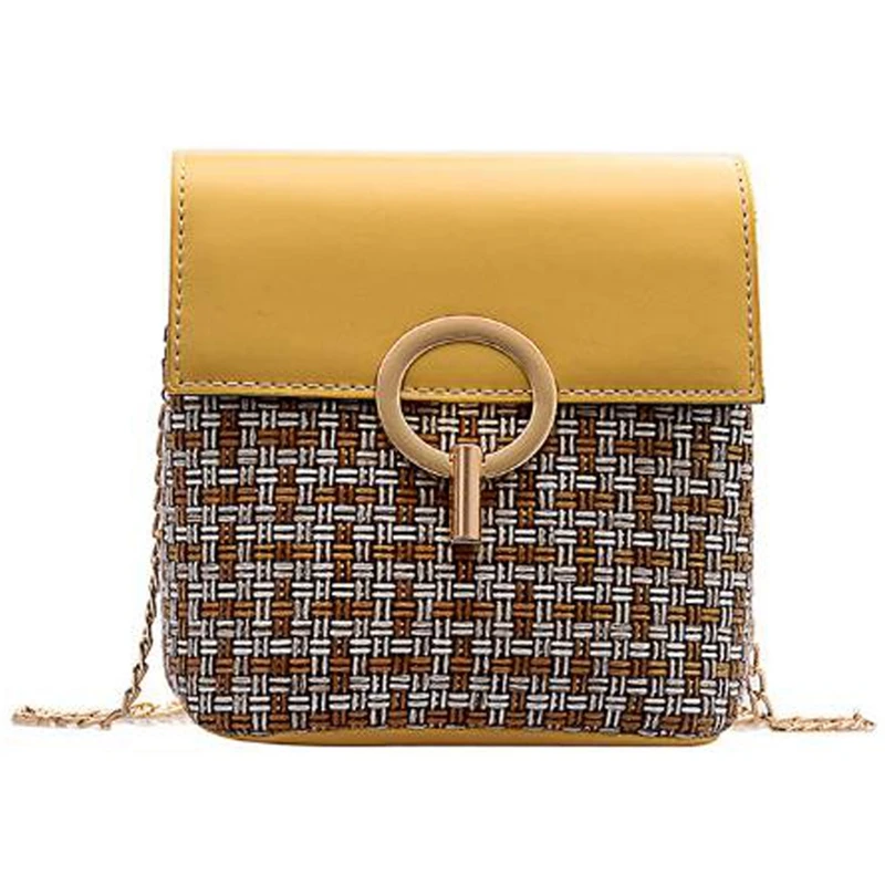 

ABZC-New Woven Small Square Bag Casual Chain Women'S Single Shoulder Diagonal Package Small Fresh Small Bag