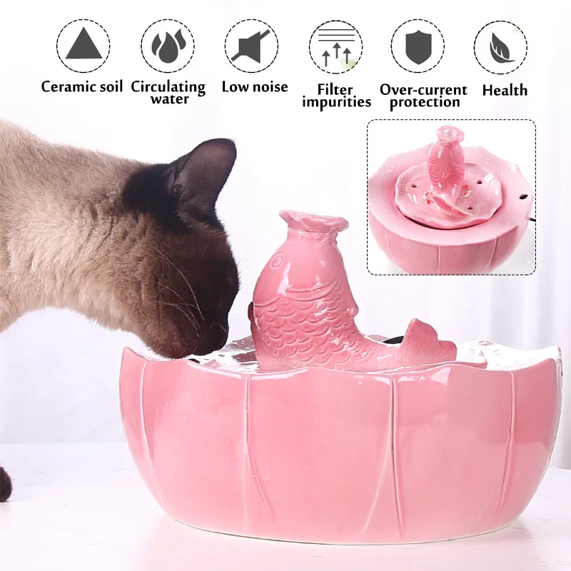 

Pet Automatic Water Dispenser Cat Dog Circulating Waterer Machine Animal Supplies Pot Ceramic Fountain