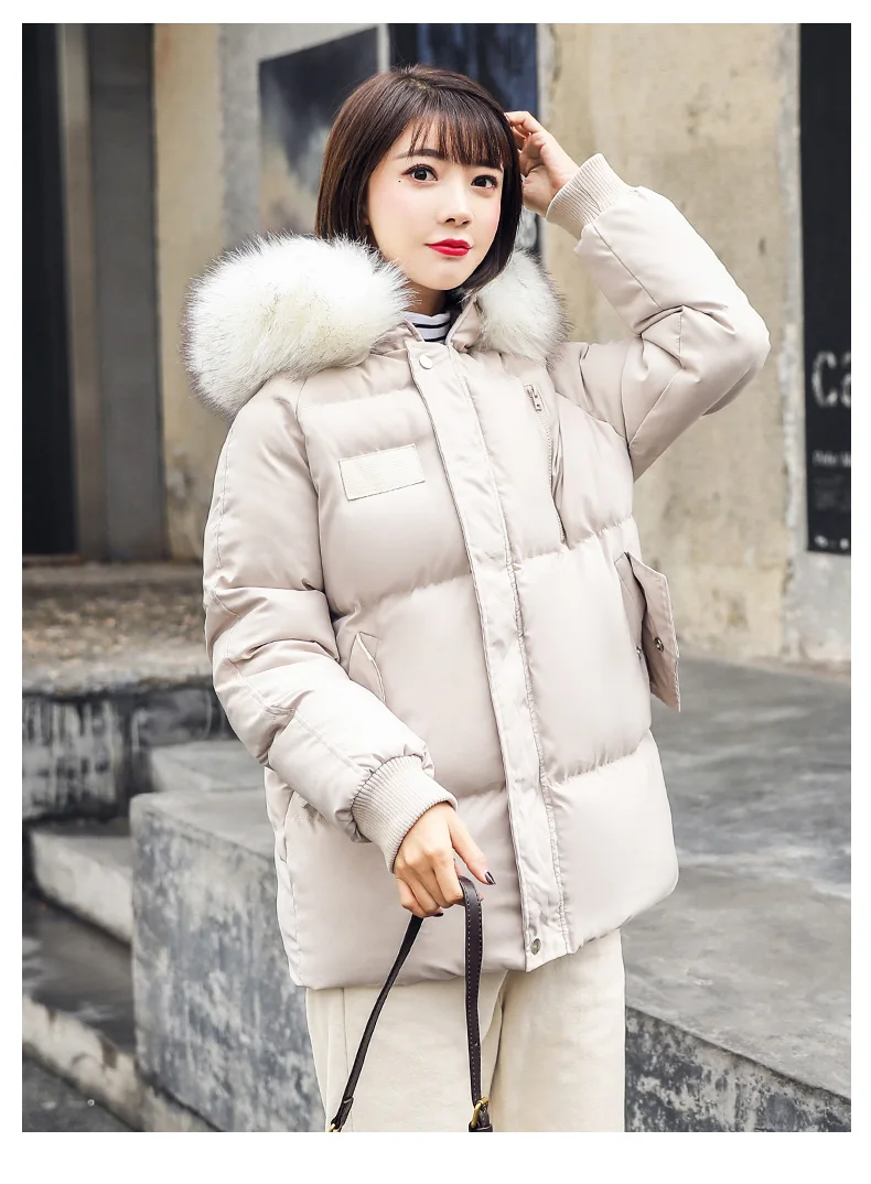 Женская зимняя куртка, женская модная теплая пуховая парка с капюшоном и хлопковой подкладкой для женщин, зимняя куртка, пальто