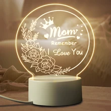 

Suitable Gift for Mom LED Night Light Birthday Mother's Present Practical Personalized Table Bedside Warm Lamp Decor for Room