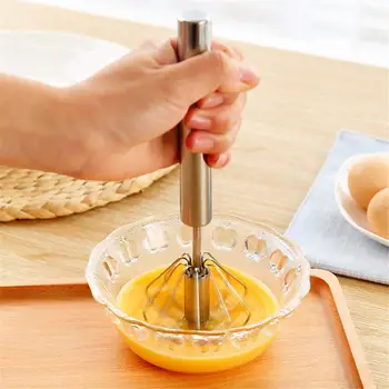 

Stainless Steel Semi-automatic Whisk Rotary Egg Beater Paste Cream Sauce Mixer Tools Hand Pressure Egg Beater Kitchen Gadget