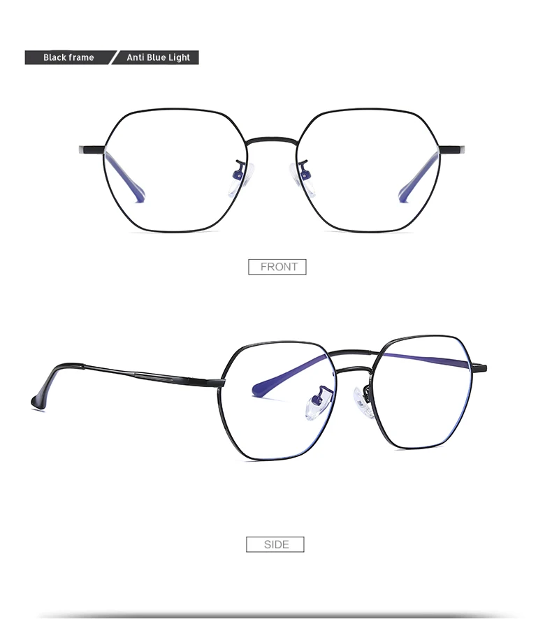 AOFLY, антибликовыми свойствами компьютерные очки Для женщин синий светильник покрытие светильник Блокировка вредных очки шестиугольник металлический каркас игровые очки Для мужчин